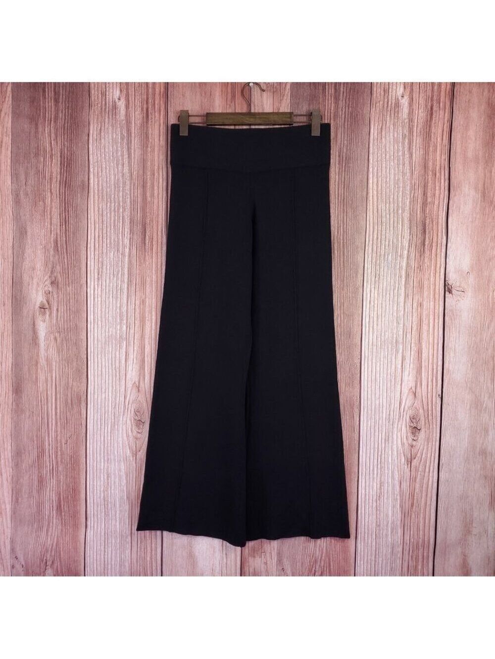 Massimo Dutti Womens Large High Waisted Wide Leg Pull On Pants Knit Wool Blend